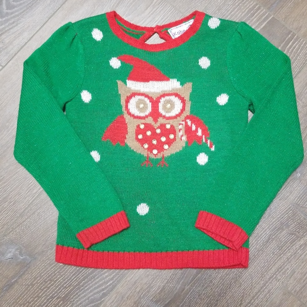 Knit Girls Christmas Sweater with Glitter (5T)